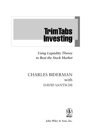Cover image: TrimTabs Investing 1st edition 9780471697206