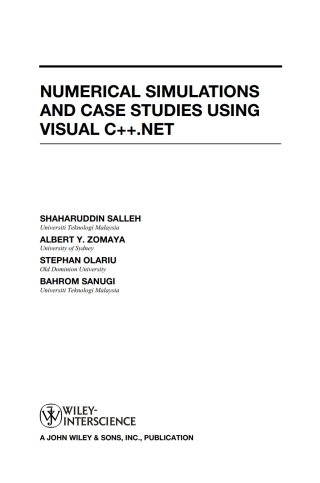 Imagen de portada: Numerical Simulations and Case Studies Using Visual C++.Net 1st edition 9780471694618
