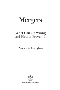 Cover image: Mergers 1st edition 9780471419006