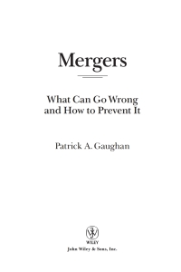 Imagen de portada: Mergers 1st edition 9780471419006