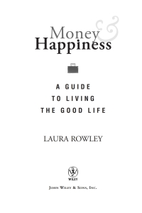 صورة الغلاف: Money and Happiness 1st edition 9780471714040