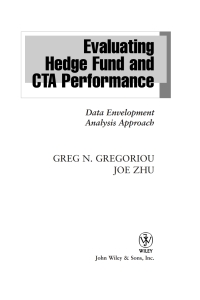 صورة الغلاف: Evaluating Hedge Fund and CTA Performance: Data Envelopment Analysis Approach 1st edition 9780471681854