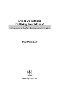 Cover image: Live it Up without Outliving Your Money! 1st edition 9780471679974