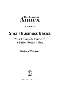 Imagen de portada: The Learning Annex Presents Small Business Basics 8th edition 9780471714033