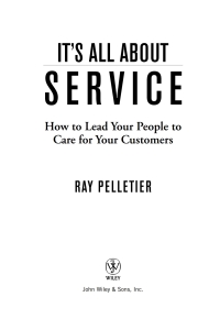Cover image: It's All About Service 1st edition 9780471716754