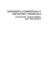 Cover image: Gardner's Commercially Important Chemicals 1st edition 9780471735182