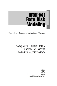 صورة الغلاف: Interest Rate Risk Modeling: The Fixed Income Valuation Course 1st edition 9780471427247