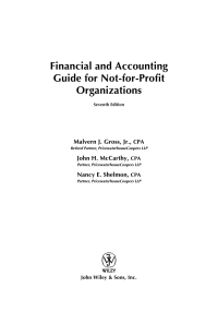 Cover image: Financial and Accounting Guide for Not-for-Profit Organizations 7th edition 9780471724452