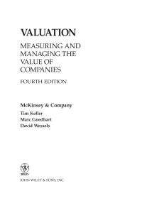 صورة الغلاف: Valuation: Measuring and Managing the Value of Companies 4th edition 9780471702184