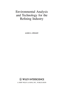 Imagen de portada: Environmental Analysis and Technology for the Refining Industry 1st edition 9780471679424