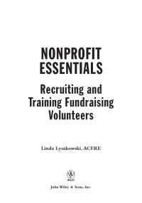 Cover image: Nonprofit Essentials 1st edition 9780471706489