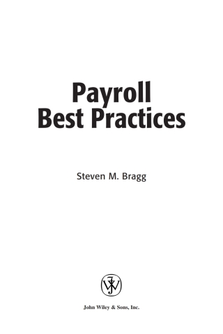 صورة الغلاف: Payroll Best Practices 1st edition 9780471702269