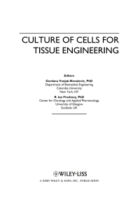 Cover image: Culture of Cells for Tissue Engineering 1st edition 9780471629351