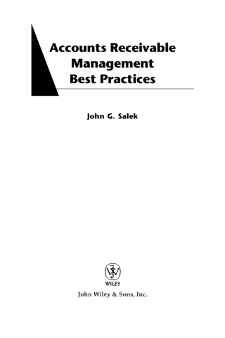 Cover image: Accounts Receivable Management Best Practices 1st edition 9780471716549