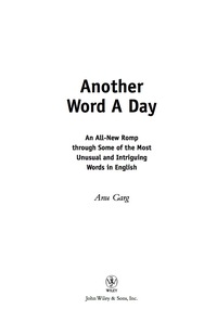 Titelbild: Another Word A Day 1st edition 9780471718451