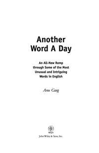 Imagen de portada: Another Word A Day 1st edition 9780471718451