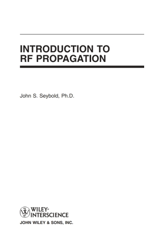 Imagen de portada: Introduction to RF Propagation 1st edition 9780471655961