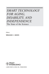 Cover image: Smart Technology for Aging, Disability, and Independence 1st edition 9780471696940