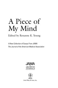 Cover image: A Piece of My Mind 1st edition 9780471735328