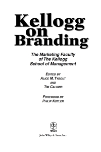 Omslagafbeelding: Kellogg on Branding 1st edition 9780471690160