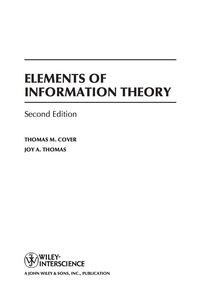 Cover image: Elements of Information Theory 2nd edition 9780471241959