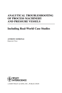 Cover image: Analytical Troubleshooting of Process Machinery and Pressure Vessels 1st edition 9780471732112