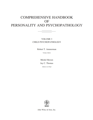 表紙画像: Comprehensive Handbook of Personality and Psychopathology, Child Psychopathology 1st edition 9780471488392