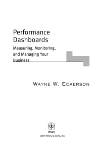 Cover image: Performance Dashboards 1st edition 9780471724179