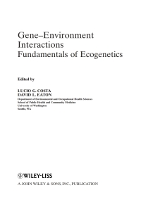 صورة الغلاف: Gene-Environment Interactions: Fundamentals of Ecogenetics 1st edition 9780471467816