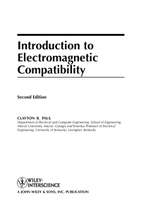 صورة الغلاف: Introduction to Electromagnetic Compatibility 2nd edition 9780471755005