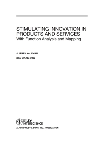 Cover image: Stimulating Innovation in Products and Services 1st edition 9780471740605