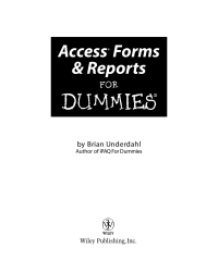 صورة الغلاف: Access Forms and Reports For Dummies 1st edition 9780764599651