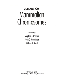 Imagen de portada: Atlas of Mammalian Chromosomes 1st edition 9780471350156