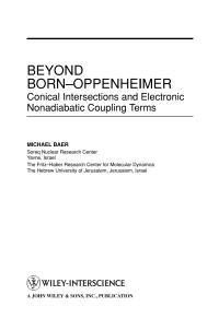 Cover image: Beyond Born-Oppenheimer 1st edition 9780471778912