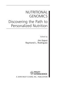 Imagen de portada: Nutritional Genomics 1st edition 9780471683193