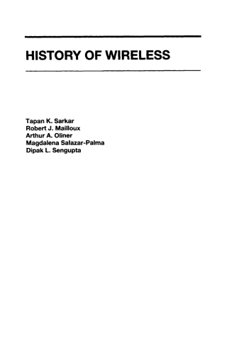 Cover image: History of Wireless 1st edition 9780471718147