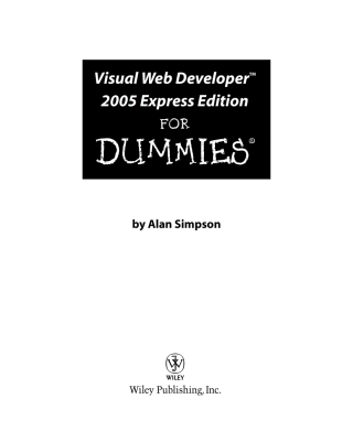 Imagen de portada: Visual Web Developer 2005 Express Edition For Dummies 1st edition 9780764583605