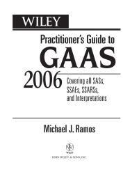 Imagen de portada: Wiley Practitioner's Guide to GAAS 2006 3rd edition 9780471726920