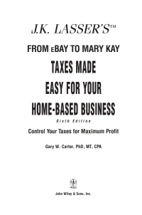 Imagen de portada: J.K. Lasser's From Ebay to Mary Kay 5th edition 9780471771043