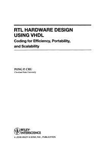 Cover image: RTL Hardware Design Using VHDL: Coding for Efficiency, Portability, and Scalability 1st edition 9780471720928