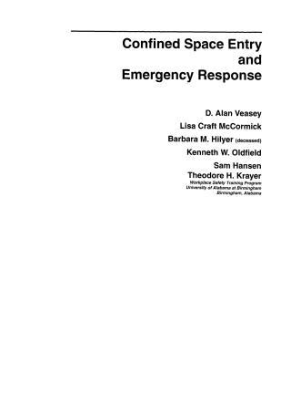 表紙画像: Confined Space Entry and Emergency Response 1st edition 9780471778455