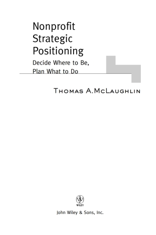 Cover image: Nonprofit Strategic Positioning 1st edition 9780471717492