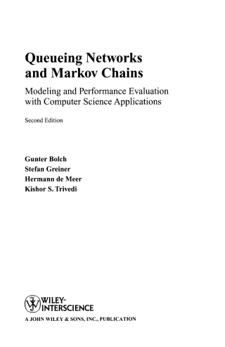 Cover image: Queueing Networks and Markov Chains 2nd edition 9780471565253