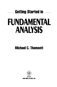 Imagen de portada: Getting Started in Fundamental Analysis 1st edition 9780471754466