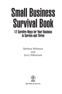 Imagen de portada: Small Business Survival Book 1st edition 9780471753681