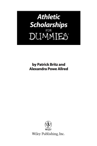 Cover image: Athletic Scholarships For Dummies 1st edition 9780764598043