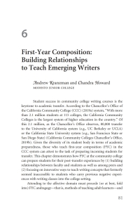 Cover image: First-Year Composition: Building Relationships to Teach Emerging Writers 1st edition 9780472037919