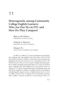 Immagine di copertina: Heterogeneity among Community College English Learners: Who Are Our ELs in FYC and How Do They Compare? 1st edition 9780472037919