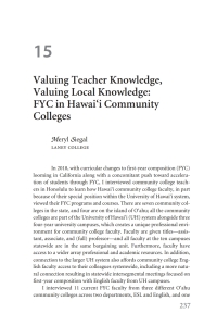 Cover image: Valuing Teacher Knowledge, Valuing Local Knowledge: FYC in Hawai‘i Community Colleges 1st edition 9780472037919