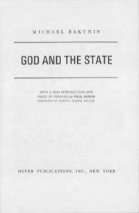 Cover image: God and the State 9780486224831